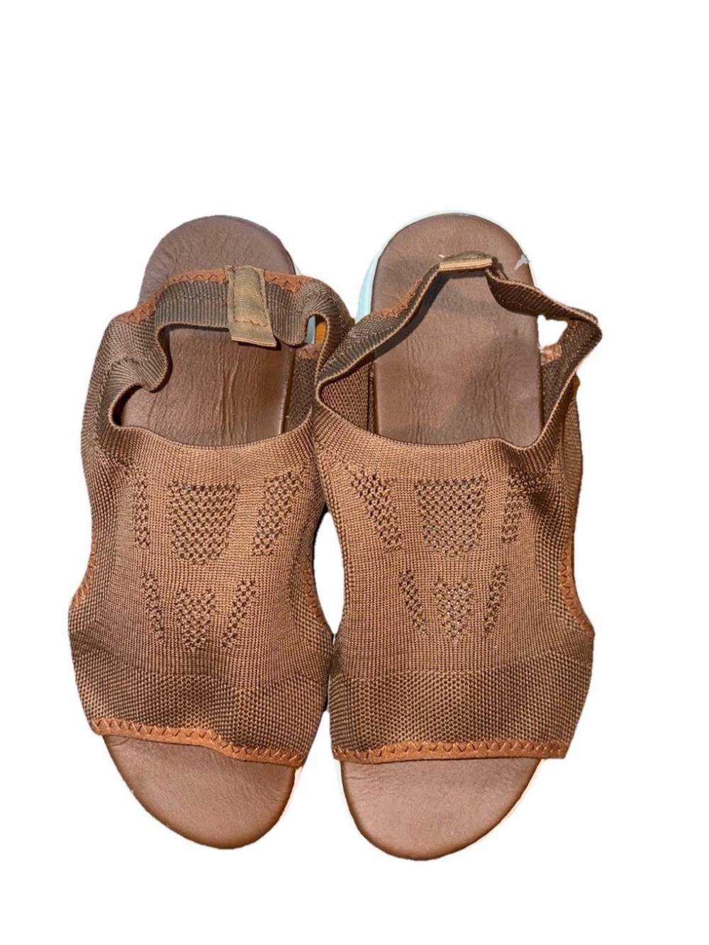 Women’s Brown Breathable Slingback Sandals Stretch Fit Size 9.5 Cute & Comfy